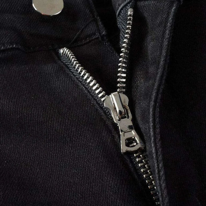 Crystal color patch men's jeans