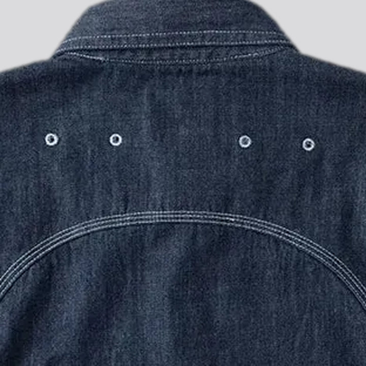 Comfortable average fit worker men's denim shirt
