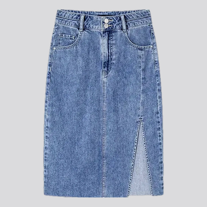 Semir Women Denim Skirt High-Waisted Medium-Length Skirt Vintage 2024 New Arrival Summer Skirt Women