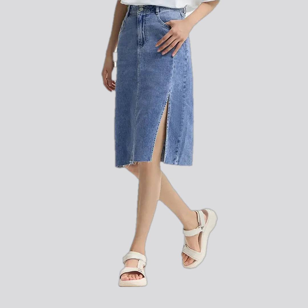 Semir Women Denim Skirt High-Waisted Medium-Length Skirt Vintage 2024 New Arrival Summer Skirt Women